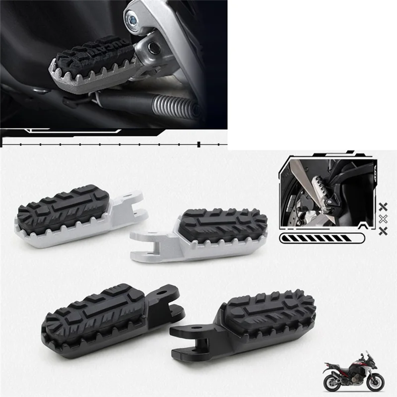 Apoyapiés plateados AB56 para Ducati Multistrada V4 y V4S - imagen 3