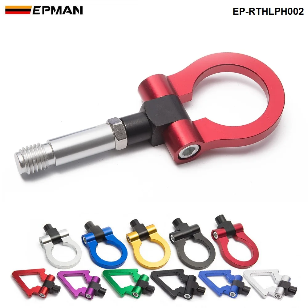 EPMAN Tow Hook Japan Model Car Auto Trailer Tow Hook Ring Eye Front Rear Aluminum For Honda Fit 2009 EP-RTHLPH002