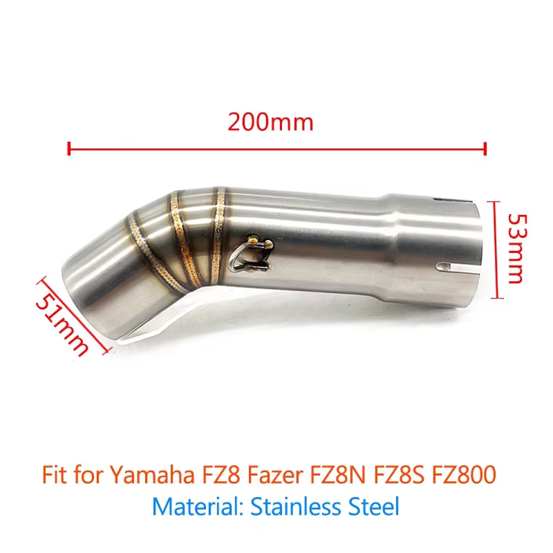 Tubo intermedio de escape para Yamaha FZ8 Fazer 2010-2015