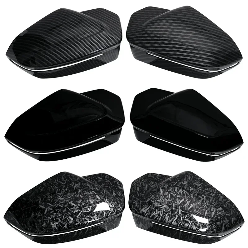 Tapas de espejo BMW i5 G60 fibra de carbono negro brillante - imagen 3