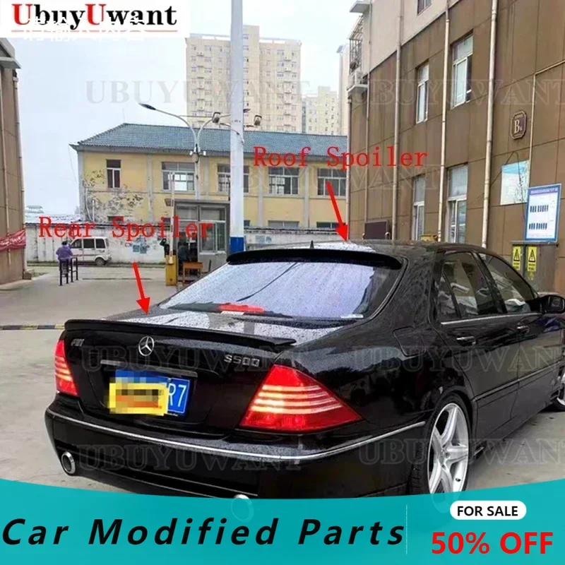 Alerón trasero fibra carbono Mercedes Clase S W220 S450 S600 - imagen 5