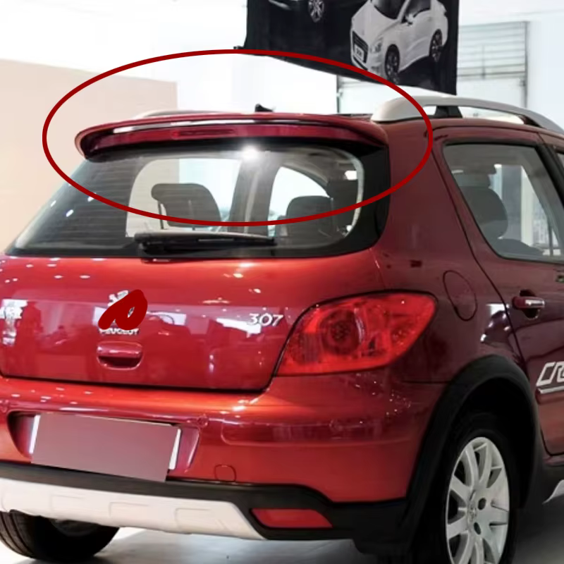 Alerón de maletero negro efecto carbono para Peugeot 307