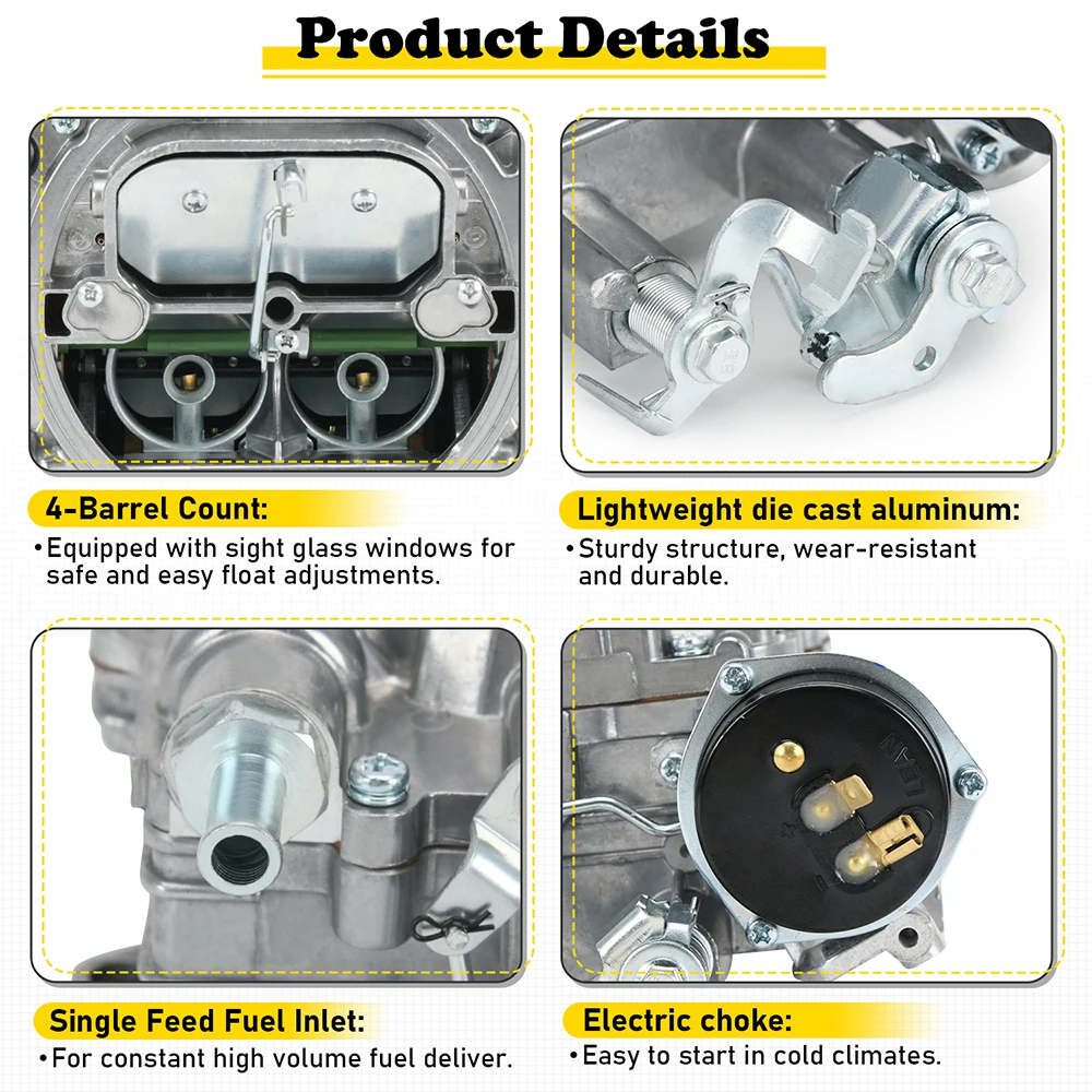Carburador marino 500 CFM compatible con Edelbrock 1407 Performer - imagen 2