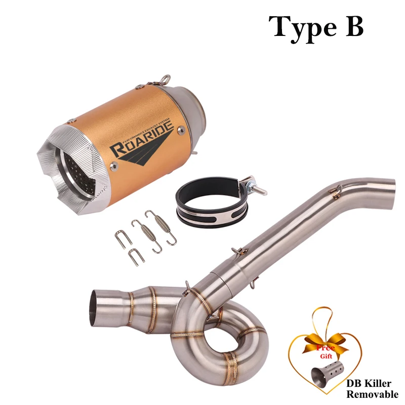 Slip On para Kawasaki ZX-10R ZX10R 2009 - 2020 Escape de motocicleta tubo de enlace medio silenciador fibra de carbono DB Killer - imagen 5