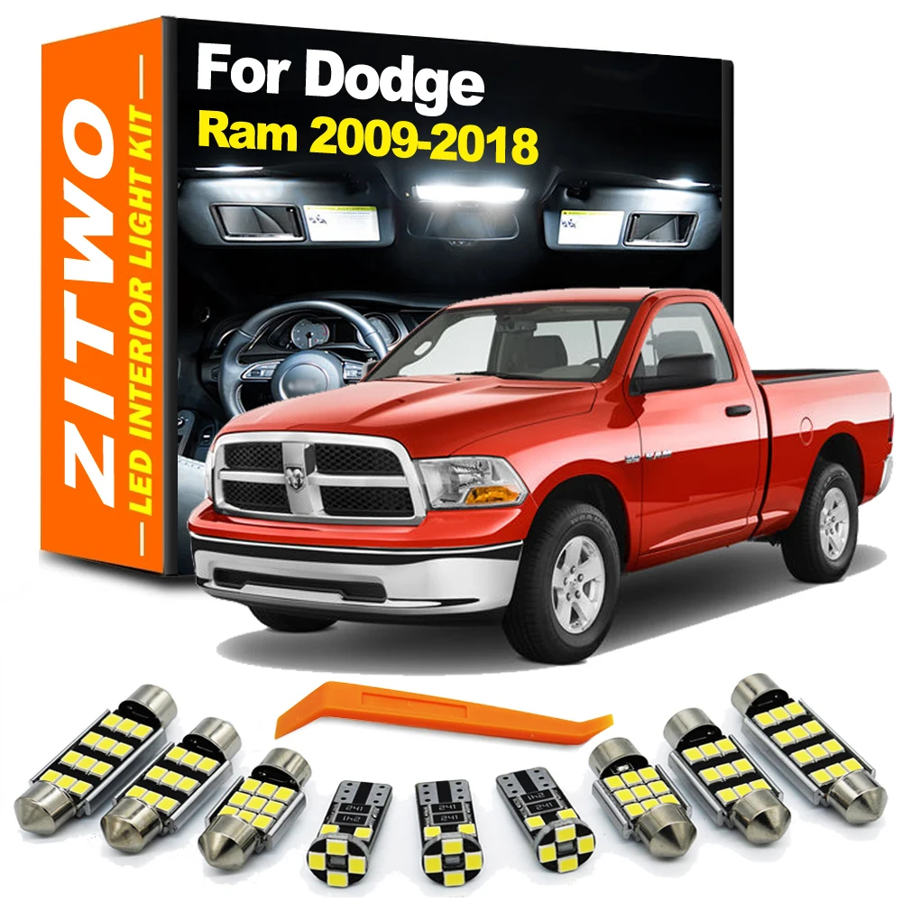 ZITWO 13 Uds para Dodge Ram 1500 2500 3500 4500 2009- 2016 2017 2018 bombilla LED para coche luz Interior parasol lámpara Kit Accesorios