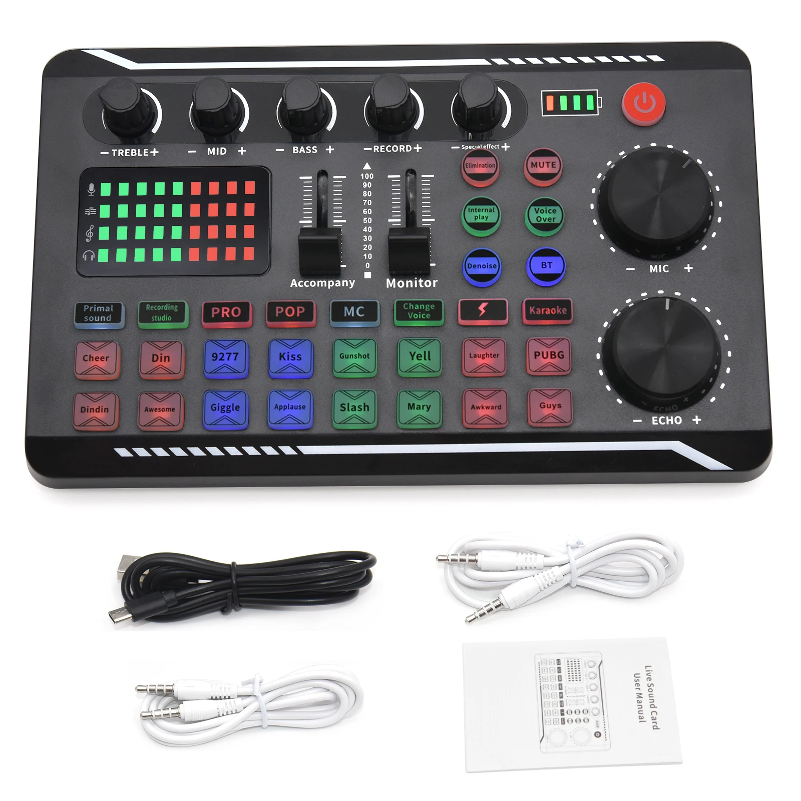 Interfaz de Audio DJ con Bluetooth y Efectos para Transmisión en Vivo - imagen 2