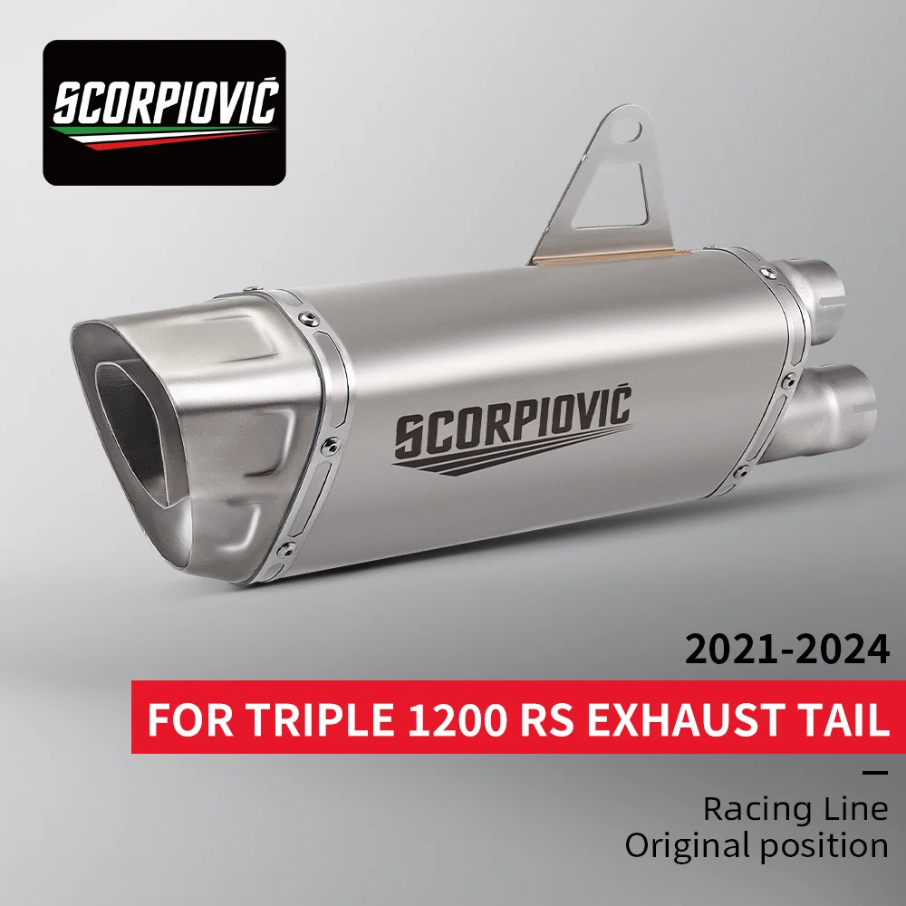 Tubo de escape acero inox. doble salida – Triumph 1200RS RR - imagen 2