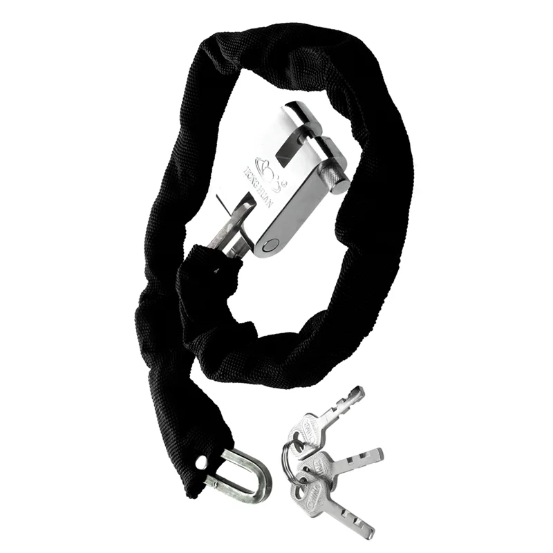 Candado antirrobo de cadena con llave para bicicleta y moto - imagen 2