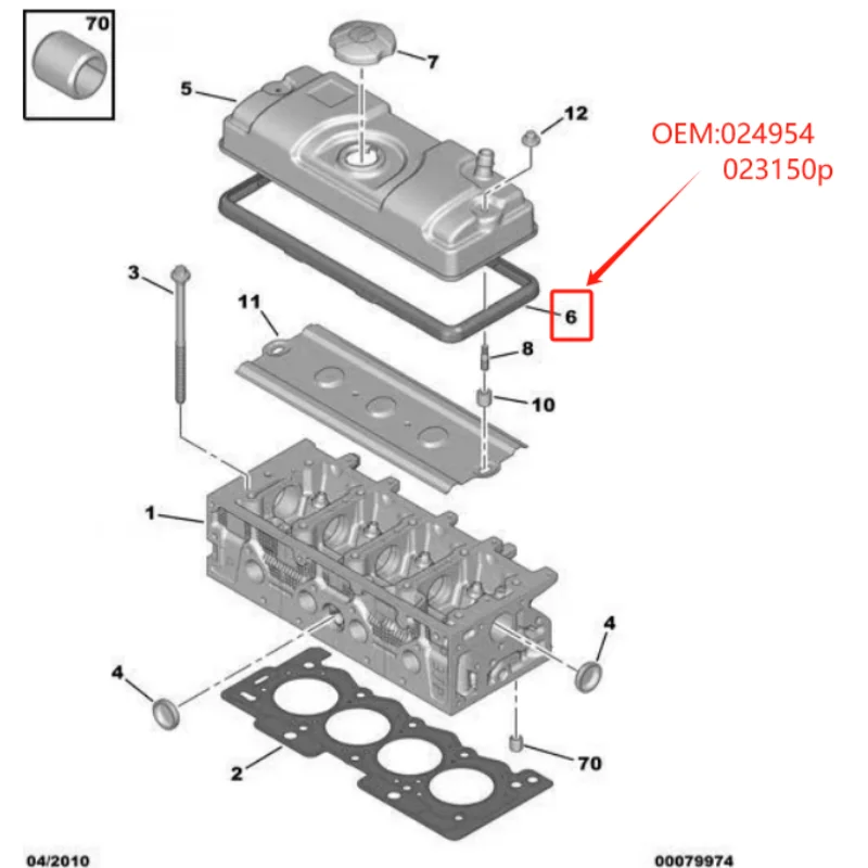 Retén de válvula 024954/023150 para Peugeot 206 y Citroën C2 - imagen 2