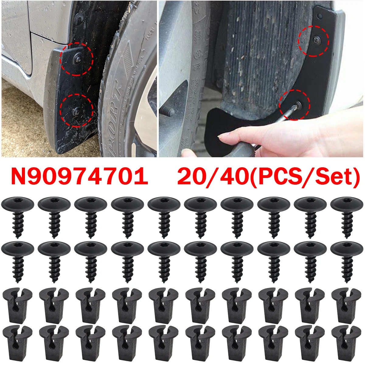 Clips de sujeción cubrecárter N 90974701 para VW y Audi