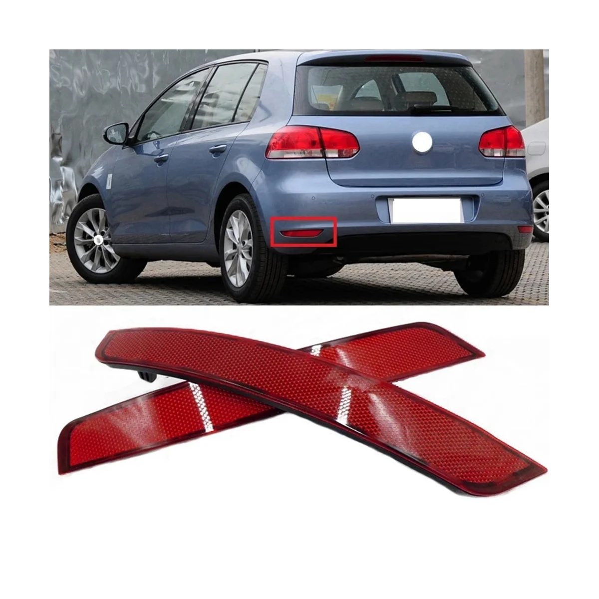 Reflector trasero de parachoques VW Golf MK6 GTI 2009-2012 - imagen 5