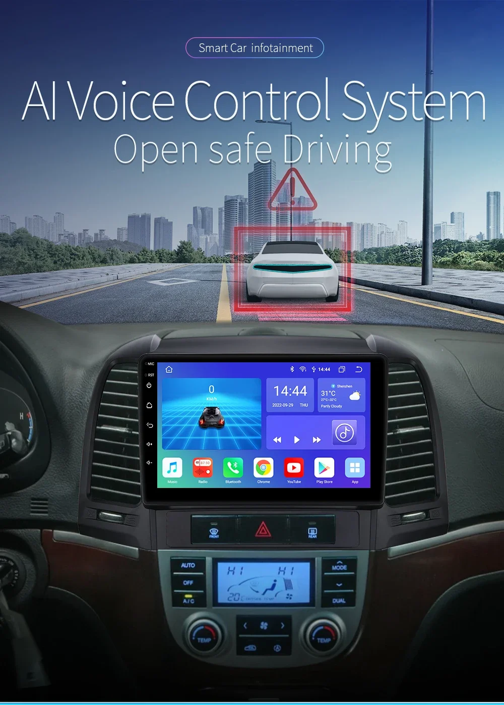Panel frontal radio coche Hyundai