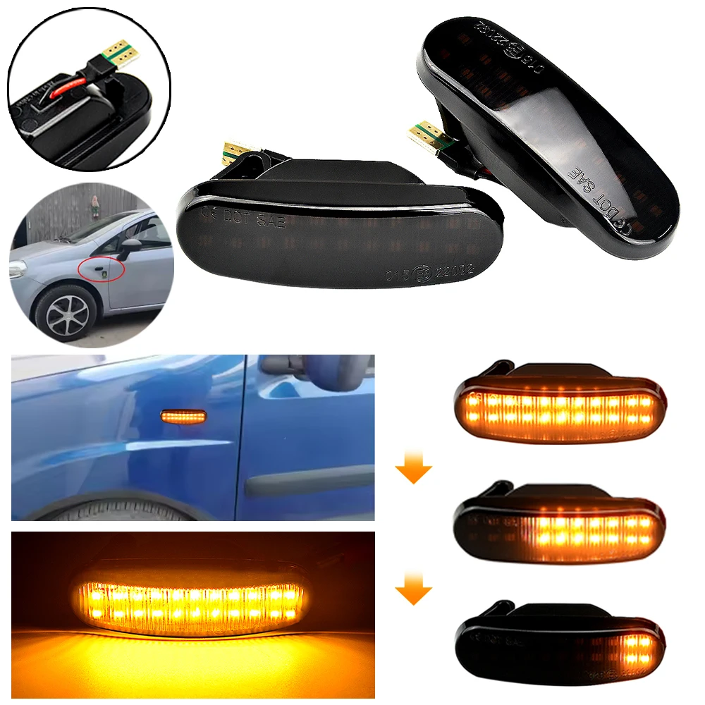 Piloto lateral LED dinámico secuencial Fiat Panda, Dobló, Punto, Idea - imagen 4