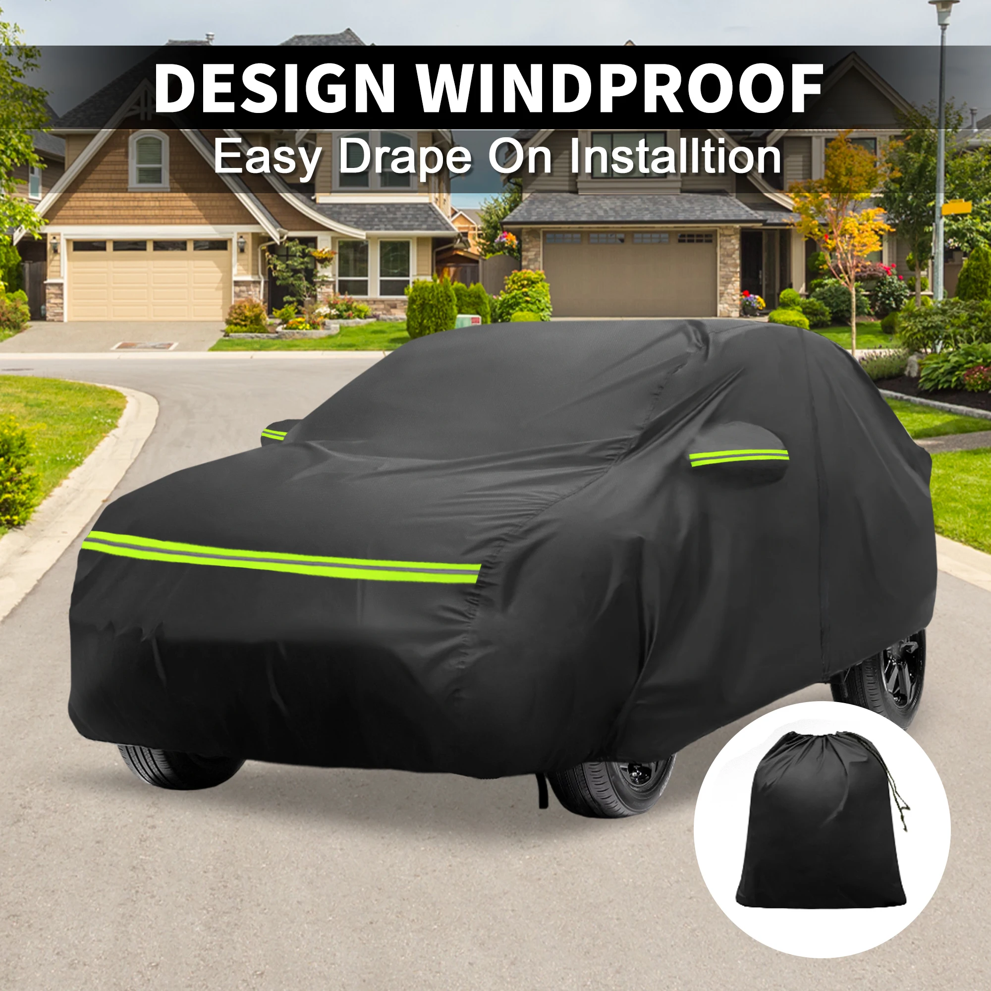 X Autohaux cubierta de coche para Volkswagen t-cross 2018-2024 210D-PU cubierta de coche completa al aire libre protección impermeable a prueba de viento para todo tipo de clima - imagen 2