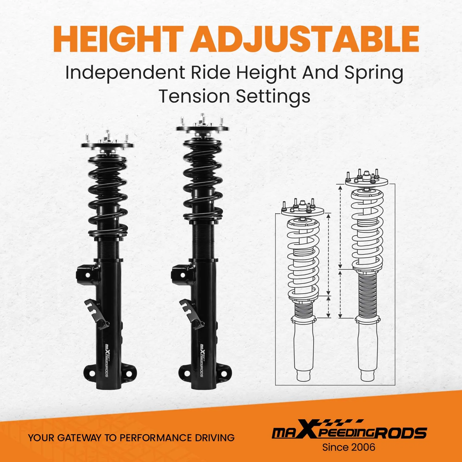 Coilovers regulables BMW Serie 3 E36 y Z3 1996-2002 altura - imagen 5