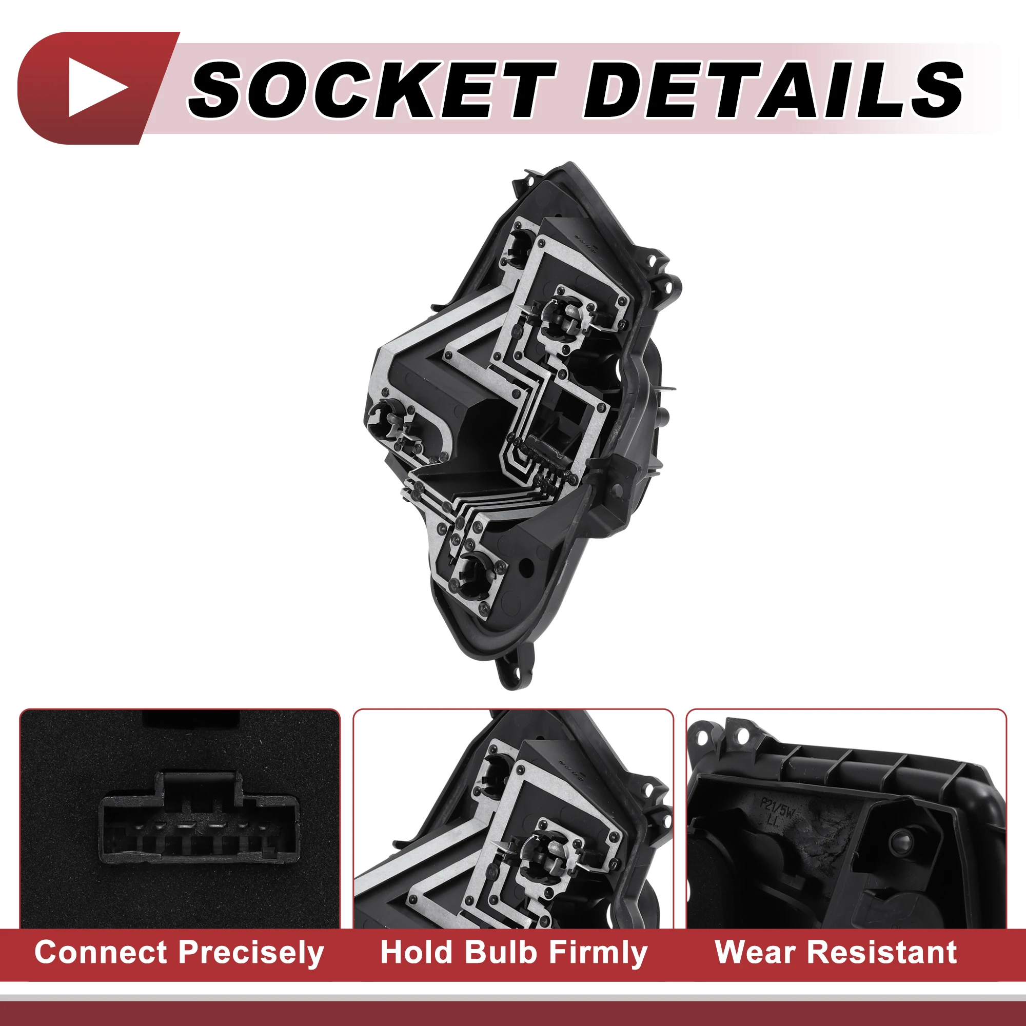 X Autohaux 1 Pc Left Tail Light Socket for Peugeot 301 M33 2014-2016 Lamp Bulb Connector - imagen 3