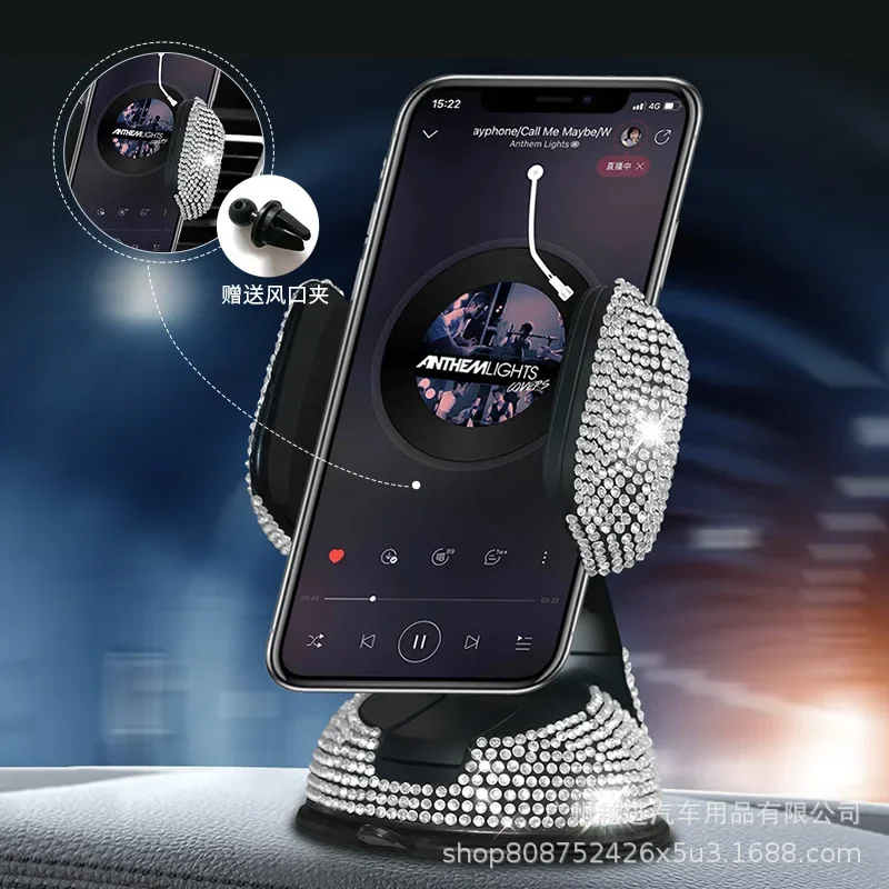 Soporte universal para móvil de coche con diamantes – salpicadero - imagen 3