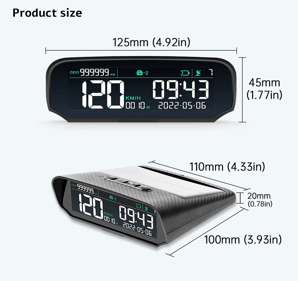 HUD GPS X100 para coche – velocímetro y altímetro LCD - imagen 5
