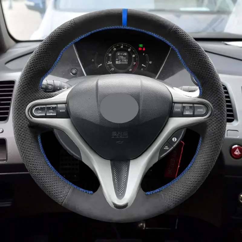 Funda de volante de cuero perforado Honda Civic MK8 2005-2011 tuning