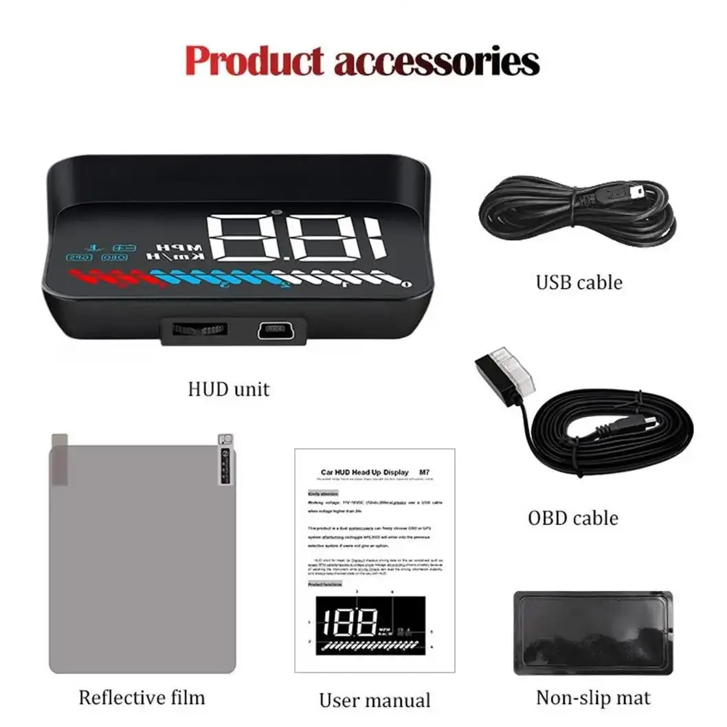 Pantalla HUD OBD2 con GPS, velocímetro y parámetros del motor - imagen 3