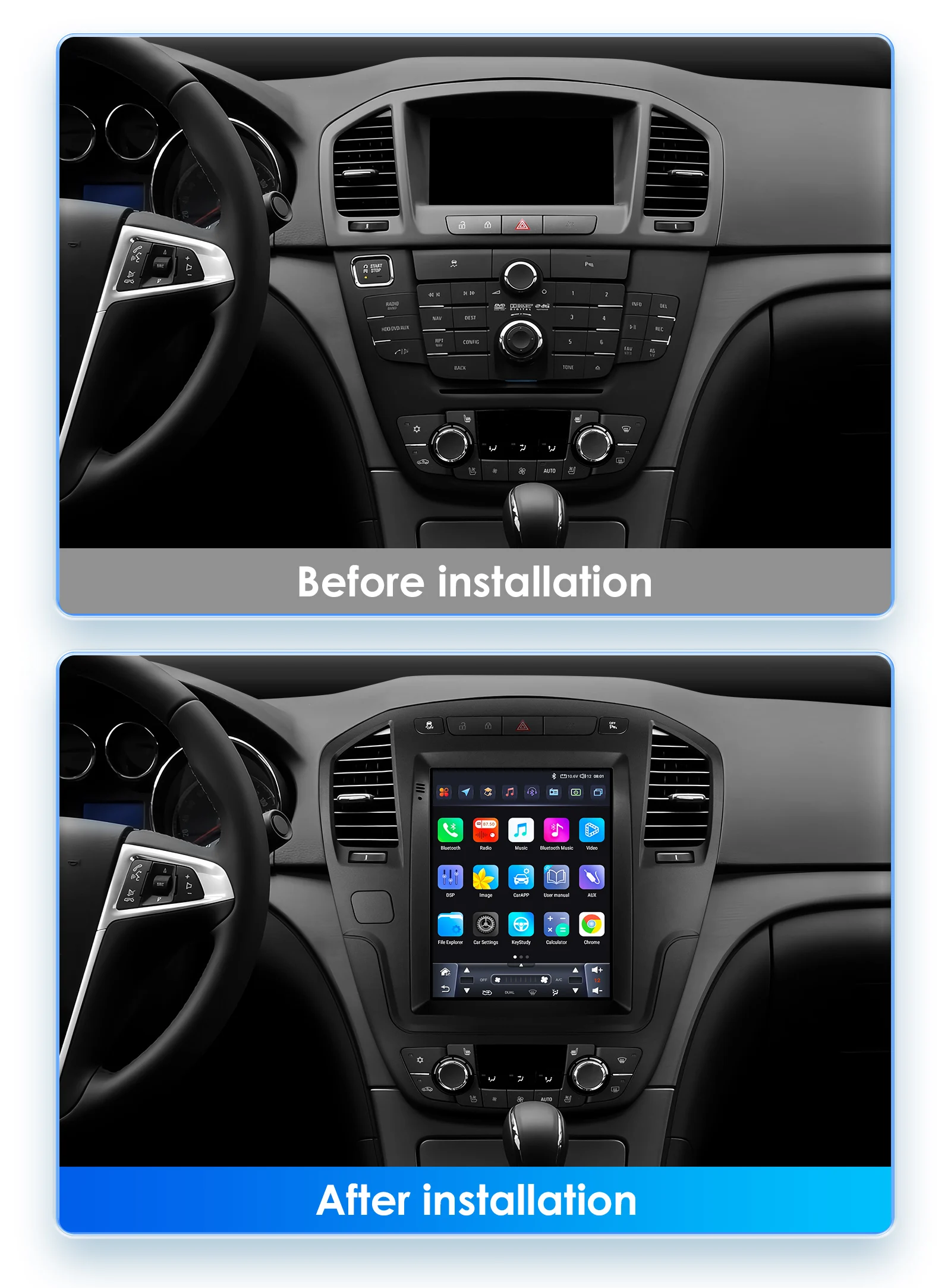 Hizpo 9,7 "para Radio de coche estilo Tesla para Buick Regal Opel Insignia 2009 - 2013 CarPlay inalámbrico Android Auto No 2 din 2din DVD - imagen 2