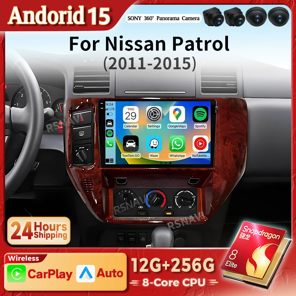 Autoradio Android 15 con CarPlay para Nissan Patrol 2004-2021