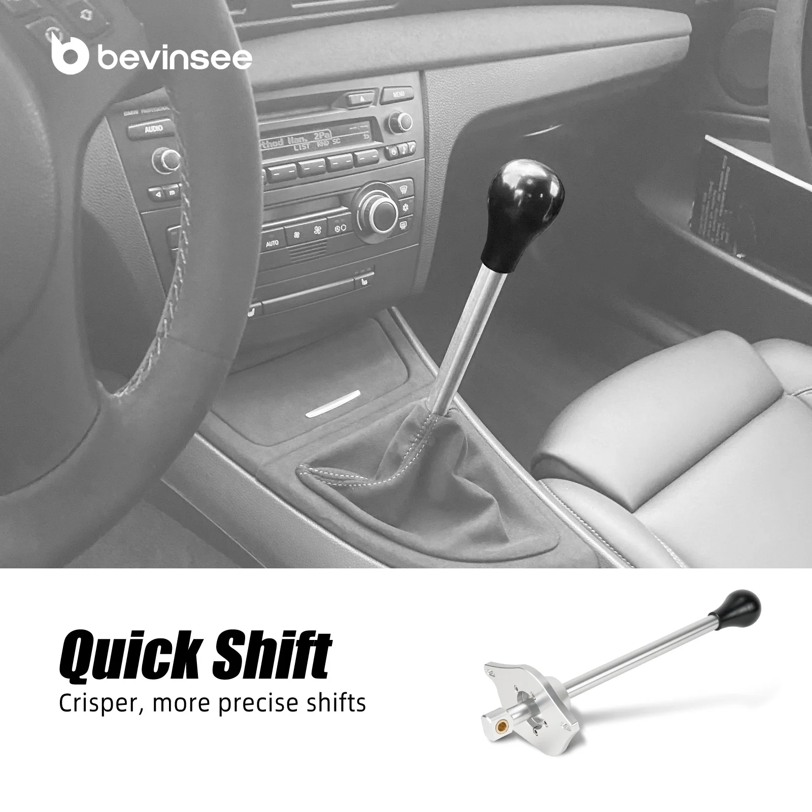 BEVINSEE Kit de palanca de cambios corta para BMW E90 E92 E91 E93 325i 328i 330i 335i 320i E87 E81 E82 E88 116i 118i 118d 116d 2006-2013 - imagen 5