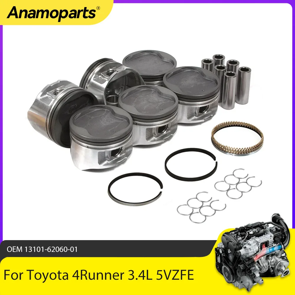 Juego de pistones y anillos para motor Toyota 5VZ-FE gasolina DOHC