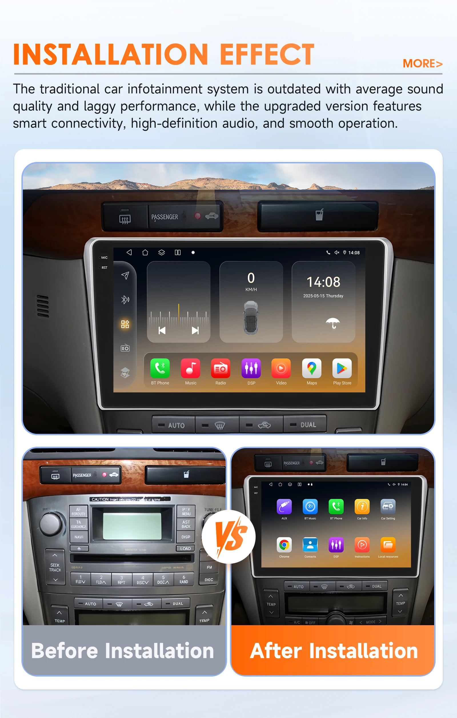 Autorradio 2 Din Android CarPlay GPS – Toyota Avensis T25 - imagen 5