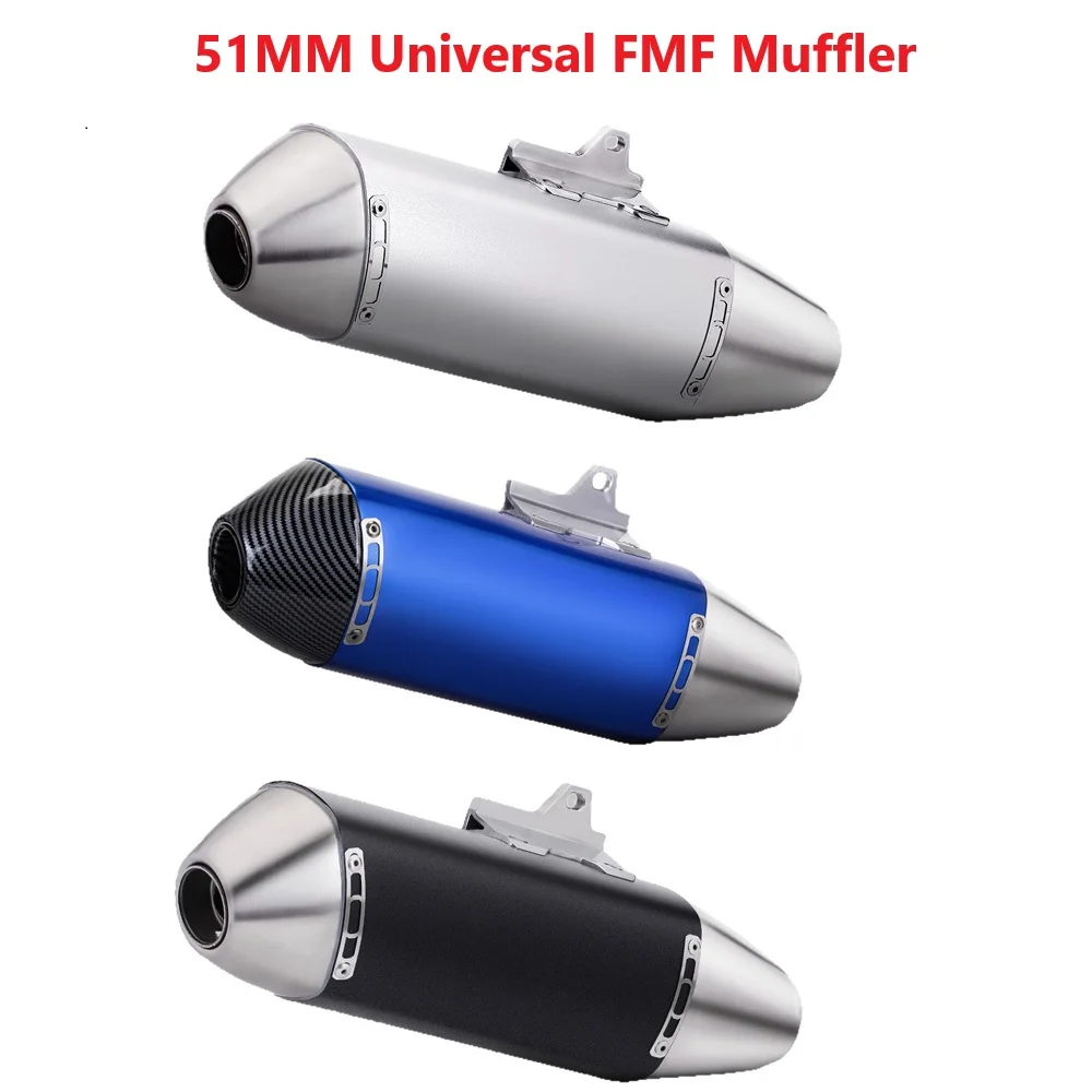 Tubo silenciador universal de 51 mm para motocicleta