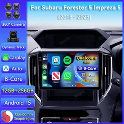 Android 15 Radio de coche para Subaru Forester 5 Impreza 5 2018 - 2023 Carplay Auto Multimedia 2Din 360 cámara DSP reproductor de vídeo estéreo