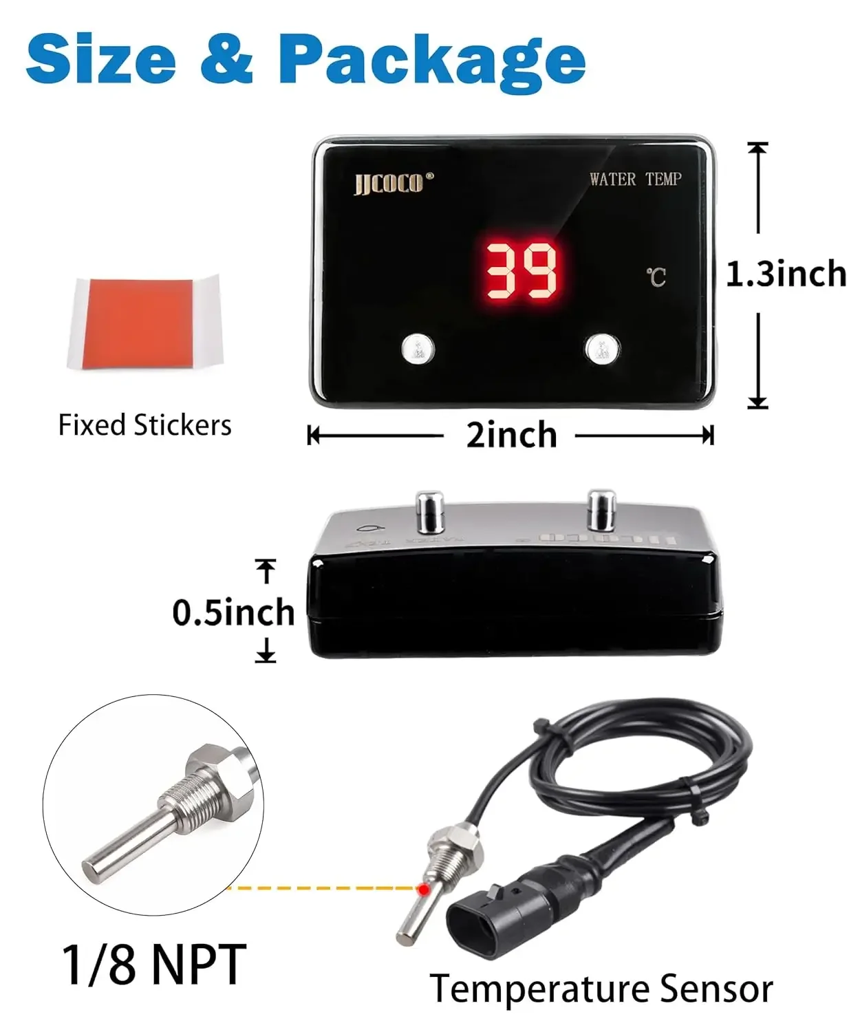 Medidor digital de temperatura del agua con pantalla LED