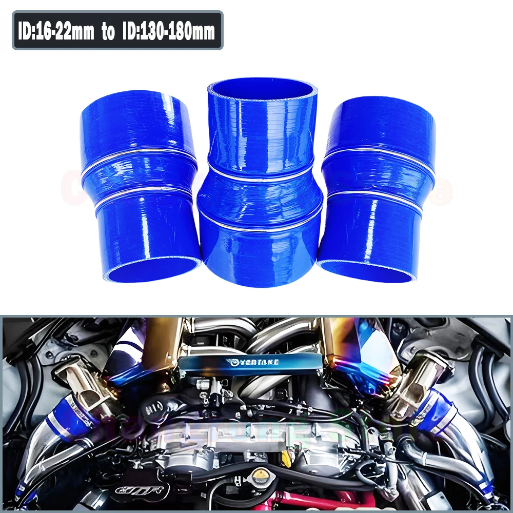 Manguera intercooler de silicona reforzada trenzada azul - imagen 2