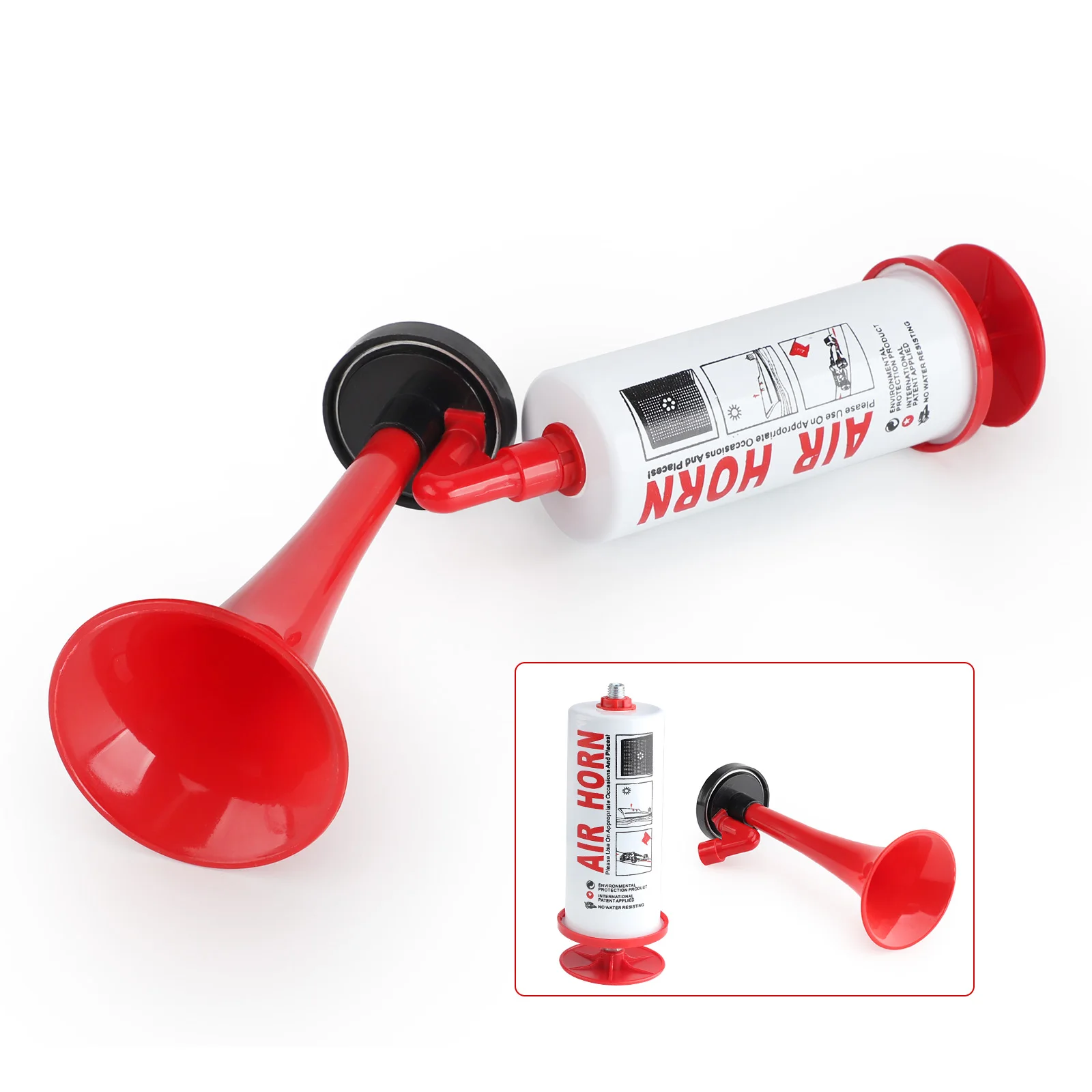 Bocina de aire portátil con inflador manual