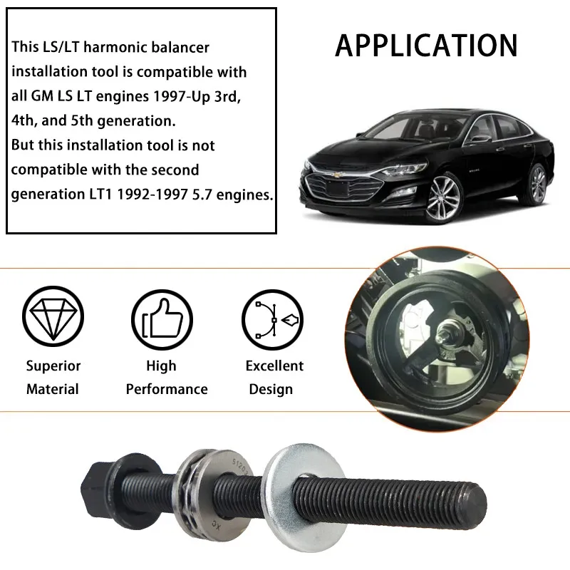 Instalador balanceador armónico GM LT LS con rodamiento y llaves - imagen 5