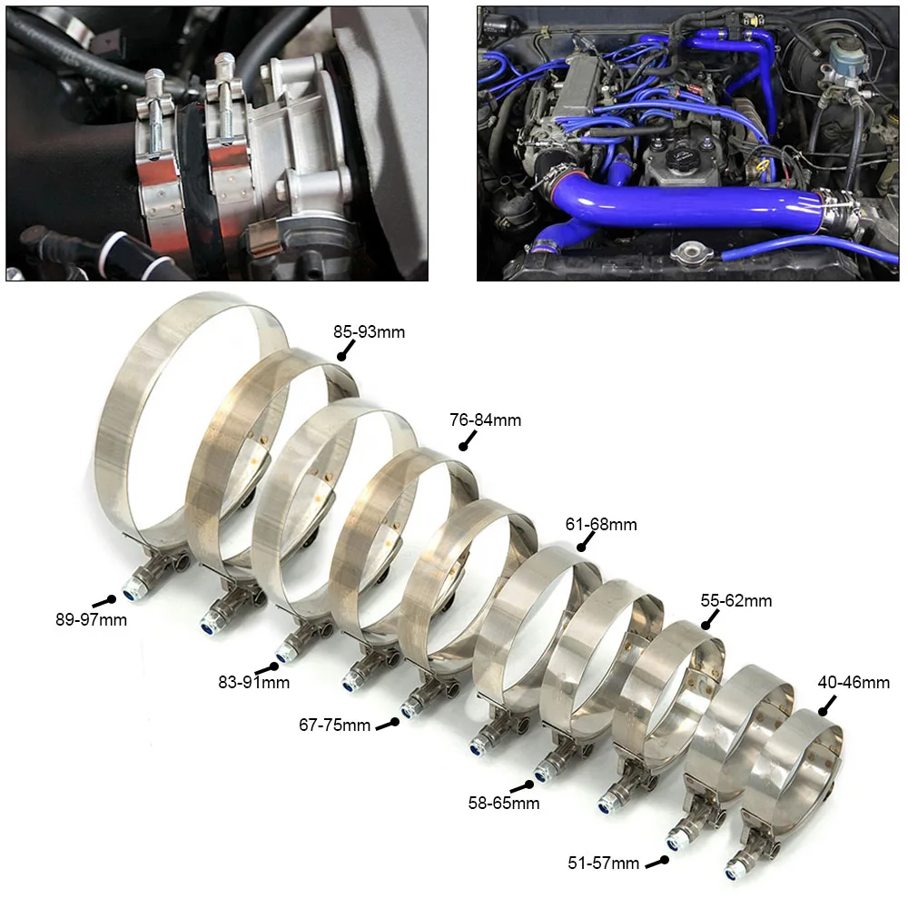 Acoplador escape silicona con abrazadera perno T - junta flexible reforzada - imagen 2