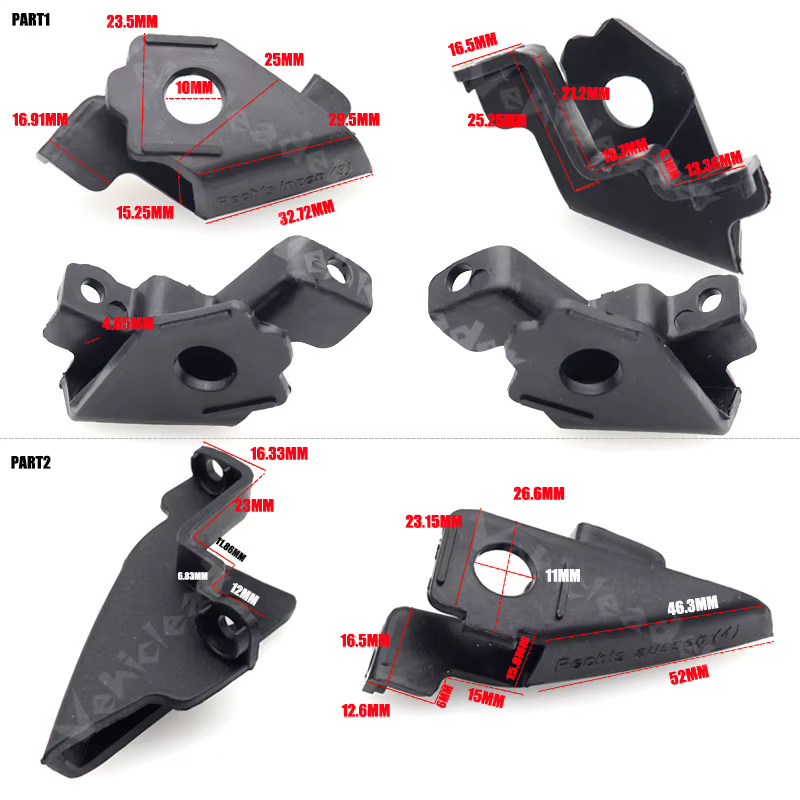 Clips, tornillos y juntas del kit de reparación