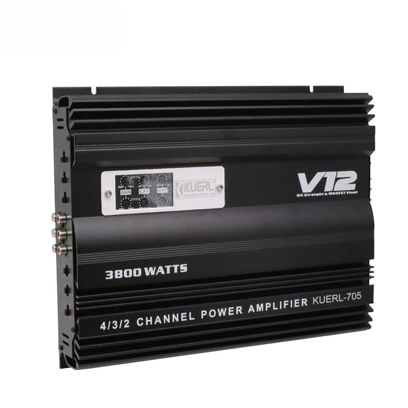 Amplificador 4 canales clase D 12V – alta potencia audio coche V12 - imagen 5