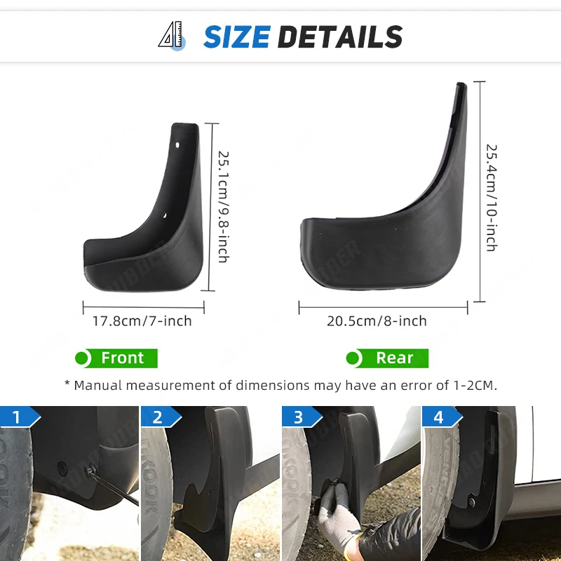 Guardabarros delanteros y traseros para VW Touran y Caddy 2004-2009 - imagen 3