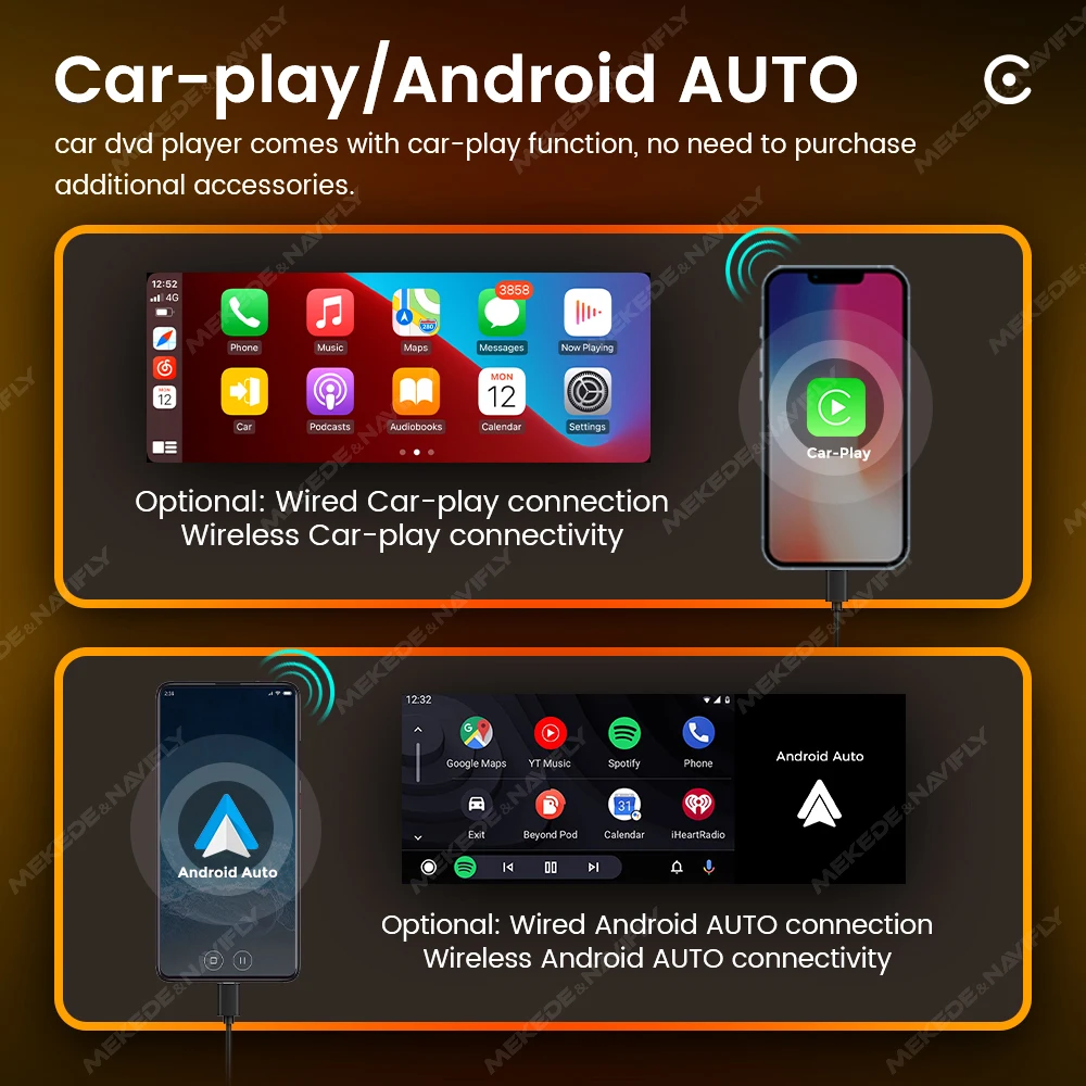 MEKEDE autorradio 1DIN 6,86" CarPlay Android Auto Bluetooth GPS - imagen 4