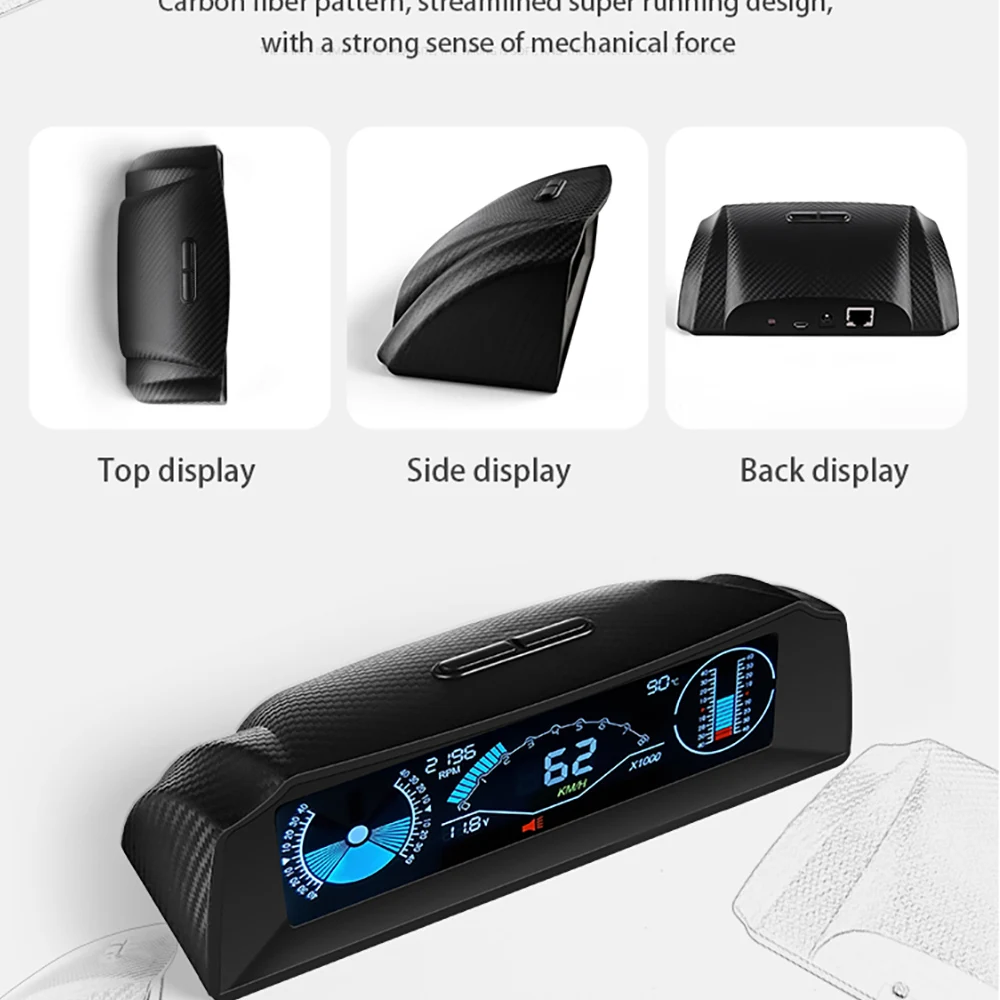 Pantalla frontal OBD X90: velocidad, pendiente y temperatura del agua - imagen 4