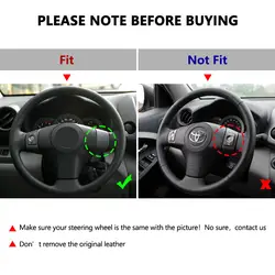 Funda de volante de cuero y gamuza para Toyota RAV4 2006-2012