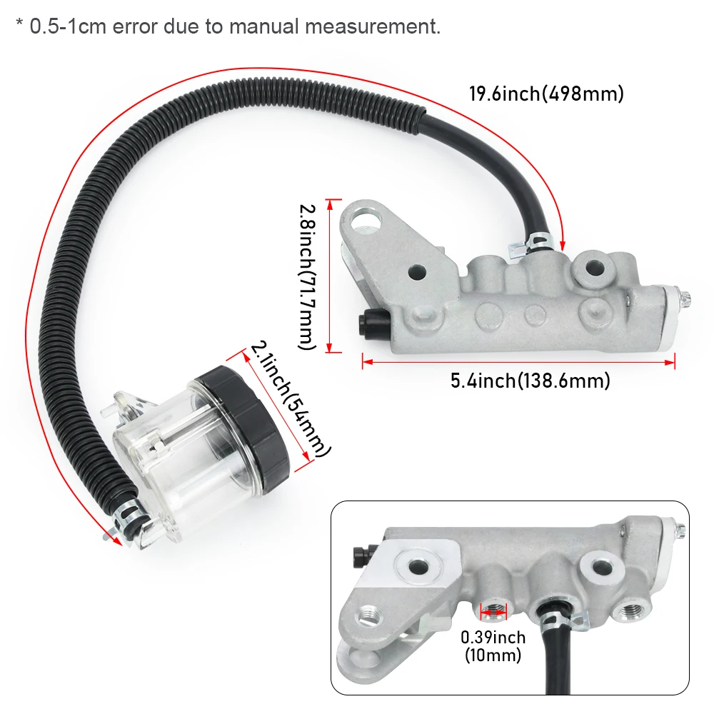705601273 Rear Brake Master Cylinder W/ Reservoir For Following Can Am ATV  Outlander Renegade 500 570 650 800 850 1000 - imagen 3