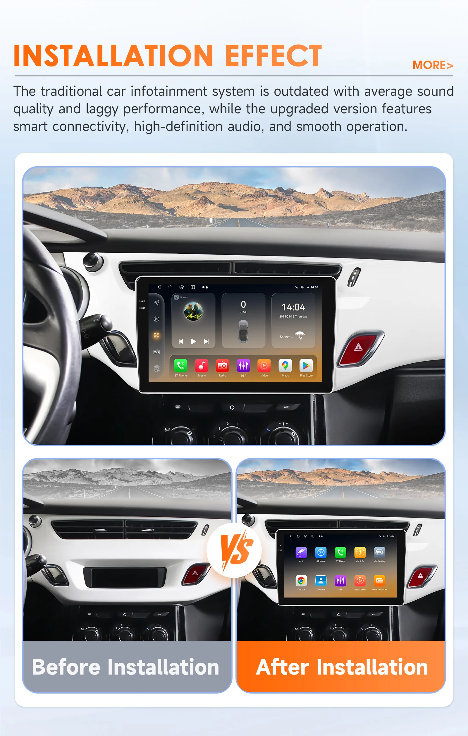 Autorradio 2 DIN Android 13 con CarPlay y cámara para Citroën DS3 - imagen 2