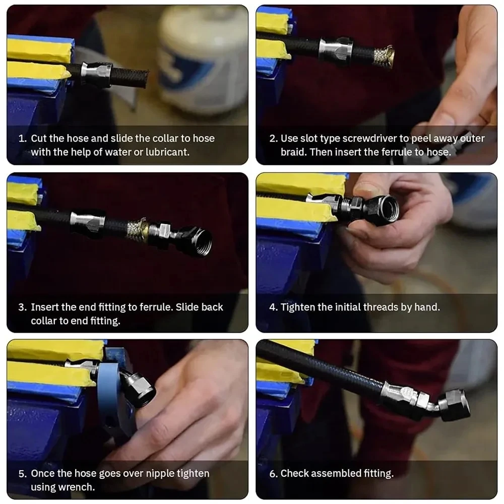 Conector manguera aceite giratorio PTFE hembra AN para combustible - imagen 5