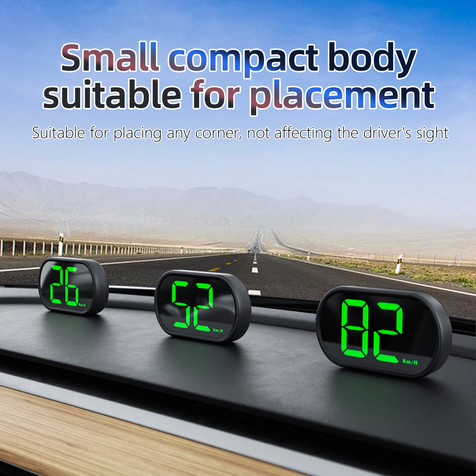 Velocímetro digital GPS con pantalla LCD HUD para coche universal km/h - imagen 3