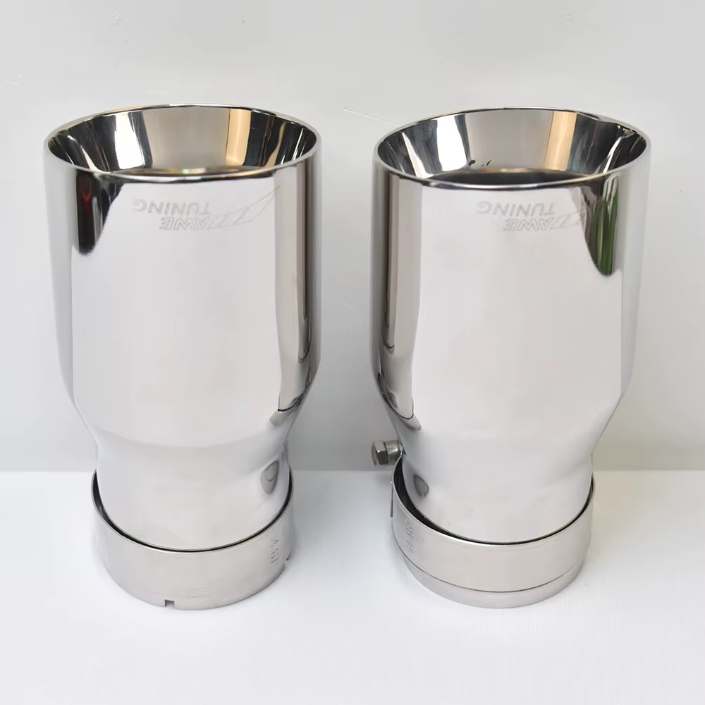 Cola de escape inoxidable pulida y biselada compatible con AWE