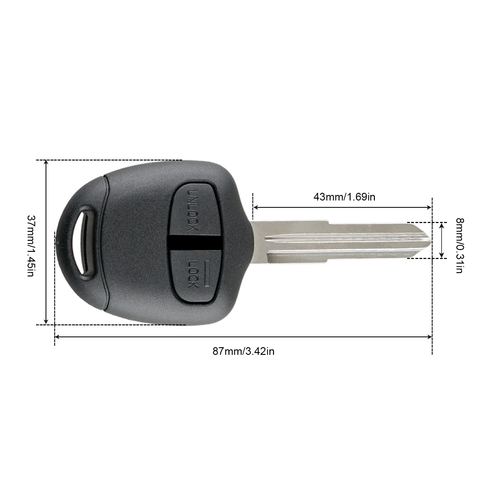 Carcasa de llave remota 2 botones para Mitsubishi MIT8