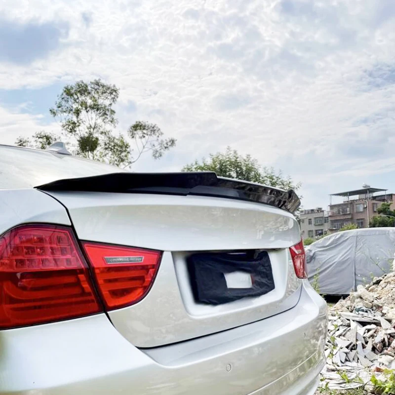 Para 2005-2012 BMW Serie 3 E90 alerón trasero del maletero alas PSM estilo 318i 320i 325i Material ABS accesorios de kit de carrocería de ajuste de coche - imagen 2