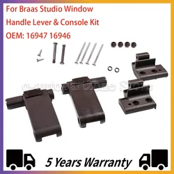 Kit de manilla de ventana y consola Braas Studio AF86/BA, marrón y gris